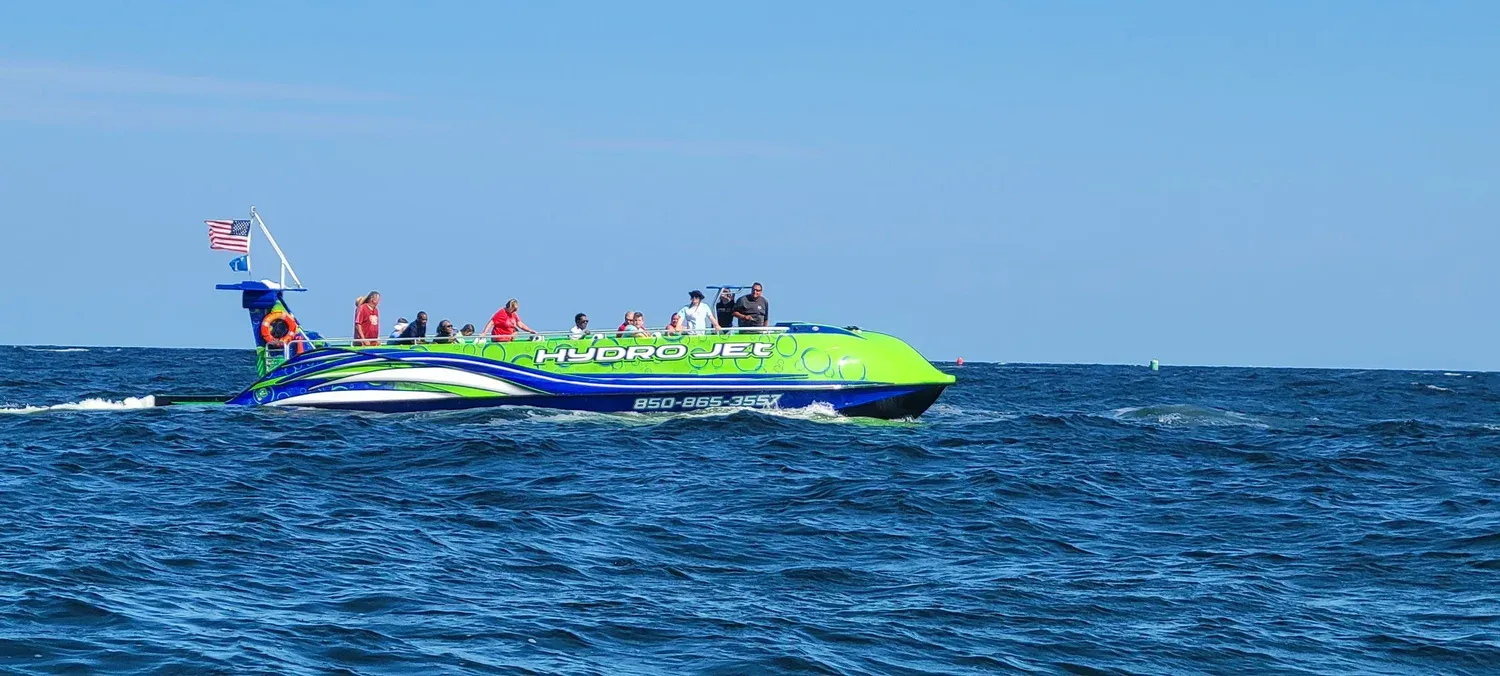 HydroJet boat on the water in Destin